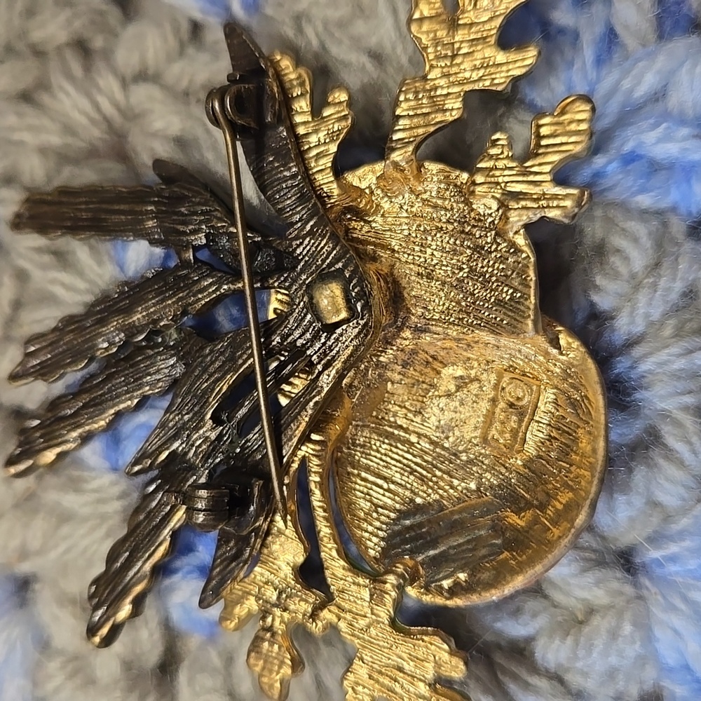 Kenneth Cole (KC) Vintage Pumpkin Harvest Brooch with Wheat and Leaves NWT Fall - Picture 2 of 3